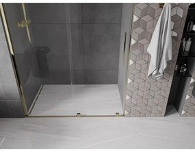 Mexen Velar, nyitható tolóajtó 150x200 cm, 8mm átlátszó üveg, arany fényes, 871-150-000-01-50