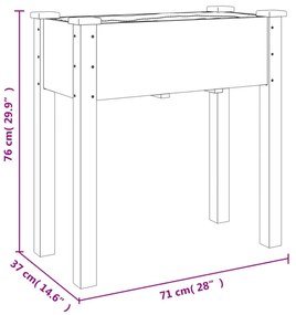 tömör fenyőfa kerti ültetőláda béléssel 71 x 37 x 76 cm