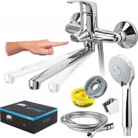 Kádtöltő csaptelep fali kádcsaptelep hosszú mozgatható kifolyócsővel Sotbe szett