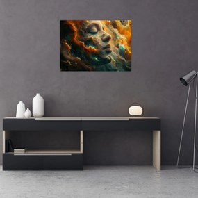 Üveg kép - Arc az űrben (70x50 cm)
