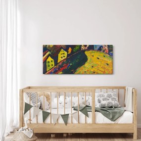 Kép - Vasily Kandinsky, Houses at Murnau, reprodukciók (120x50 cm)