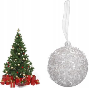 Karácsonyfa Bomba karácsonyi dísz ezüst műanyag törhetetlen 8 cm