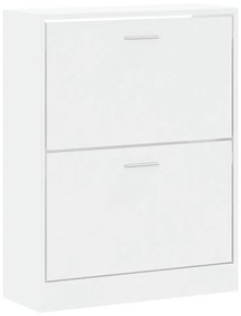 vidaXL magasfényű fehér szerelt fa cipőszekrény 63x24x81 cm