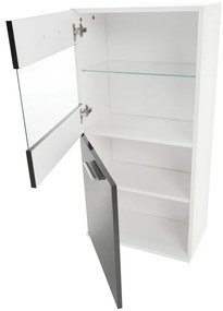 Nappali sor LED világítással, fehér/fekete- extra magas fényű HG, LEO