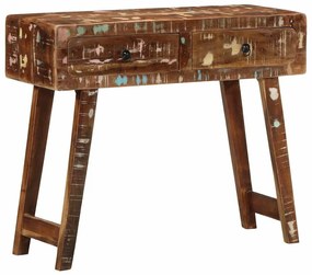 tömör újrahasznosított fa tálalóasztal 90x32x75 cm