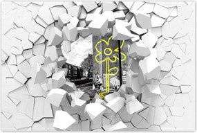 Poszter 60x40 Banksy sárga virág