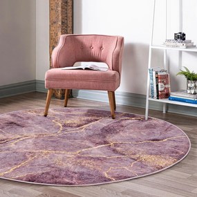 Rózsaszín mosható-robotporszívóval tisztítható kerek szőnyeg ø 80 cm Comfort – Mila Home