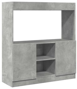 betonszürke szerelt fa magasszekrény 92 x 33 x 100 cm