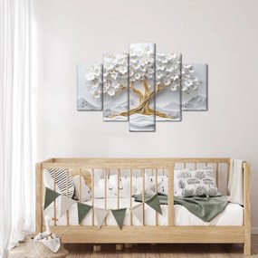 Kép – 3D elegáns életfa virágokkal (150x105 cm)