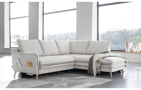 Bézs kinyitható sarokkanapé (jobb oldali) Charming Charlie – Miuform