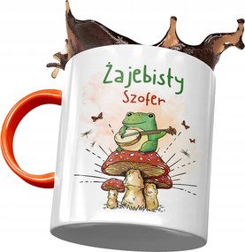 Narancssárga bögre sofőrnek Békás sofőr fényképes nyomtatással