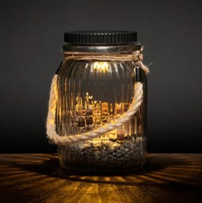 Napelemes lámpa 3 LED műanyag meleg fehér