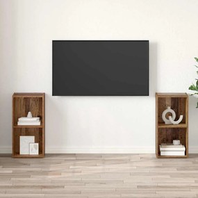 TV szekrény garnitúra 2 pcs Régi fa 72 x 35 x 36.5 cm Faanyag
