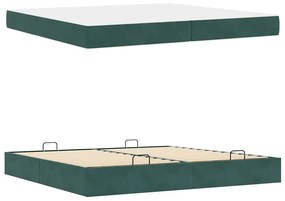 Ágykeret Sötétzöld 200 x 200 cm Bársony