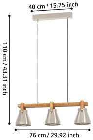 Eglo 43952 - Csillár zsinóron CAWTON 3xE27/40W/230V