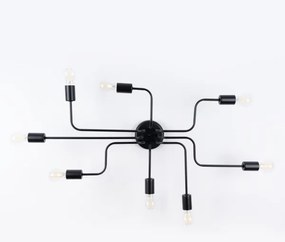 Sollux SL.1448 - Felületre szerelhető csillár VECTOR 8xE27/15W/230V fekete