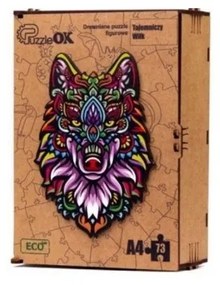 3D kézzel készített fa puzzle - Farkas A4