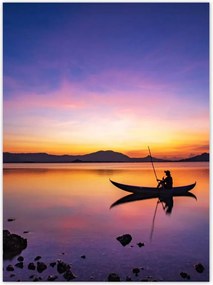Poszterek 100x135 Esti horgászat naplementekor