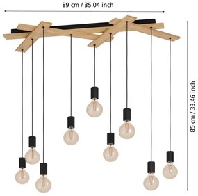 Eglo 43641 - Csillár zsinóron MONMOUNT 9xE27/40W/230V