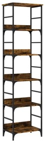 füstös tölgy színű szerelt fa könyvespolc 50 x 33 x 188,5 cm
