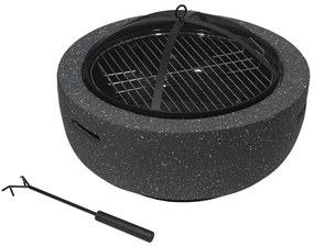 Hordozható fa tábortűz rostéllyal antracit