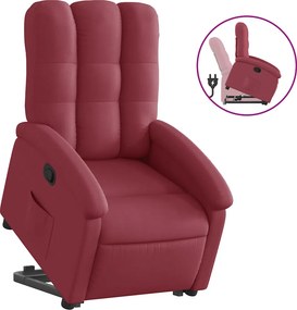 vidaXL bordó szövet felállást segítő dönthető fotel
