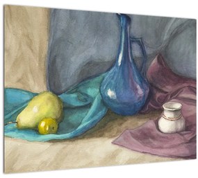 Kép - festett csendélet (üvegen) (70x50 cm)