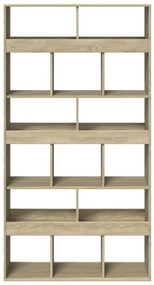 sonoma tölgy színű szerelt fa könyvespolc 100 x 33 x 187,5 cm