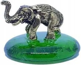 Fém Figura Szerencsére Elefánt Áll Egy Színes Kőn