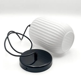 Csillár zsinóron HARMA 1xE27/15W/230V átm. 14 cm fehér/fekete