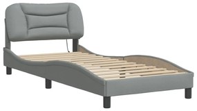 világosszürke szövet ágykeret LED-es matrac nélkül 80x200 cm