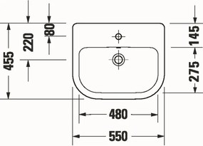 Duravit 24035500002 - Süllyesztett mosdó D-CODE 55x45,5 cm kerámia/fényes fehér