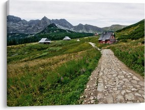 Kép - Hegyi táj házakkal (70x50 cm)