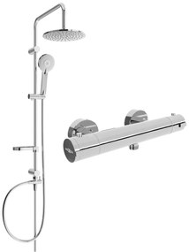 Mexen Carl zuhanygarnitúra esőzuhannyal és termosztatikus zuhanyzóval Kai, króm, 77100240-00