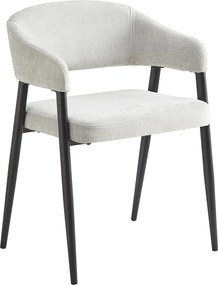 Dizájner étkezőszék, világosszürke/fekete, NIZAR TYP 2