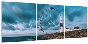 Világítótorony képe (órával) (90x30 cm)