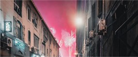 Tűzijáték Marseille-ben (120x50 cm)
