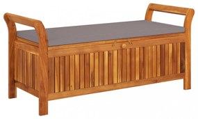 tömör akácfa tárolópad párnával 126 cm