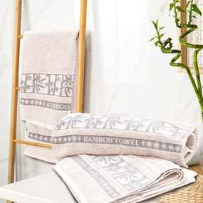 Bambusz törölköző BAMBOO 50x90 cm krém, 70% bambusz szál | 30% pamut