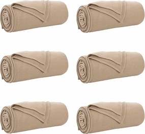vidaXL Takarók 6 pcs Teve 200 x 150 cm Gyapjú
