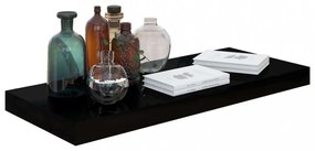 magasfényű fekete MDF lebegő fali polc 60 x 23,5 x 3,8 cm