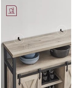 FIRA tolóajtós komód, taupe/fekete színben