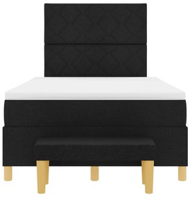 Box Spring Ágy matraccal és paddal Fekete 120x200 cm Szövet