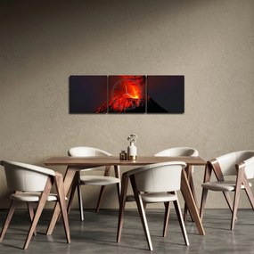 Egy vulkán képe (órával) (90x30 cm)