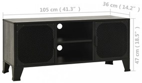 szürke fém és MDF TV-szekrény 105 x 36 x 47 cm
