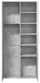 betonszürke szerelt fa magasszekrény 80 x 35 x 180 cm