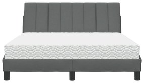 sötétszürke szövet ágy matraccal 140x190 cm
