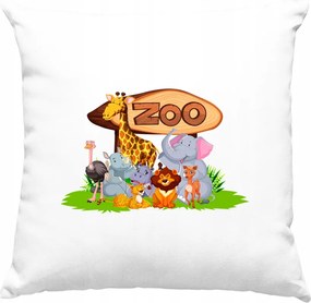 Állatkerti párna Állatok 3 Fehér