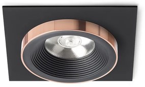 RENDL SHARM SQ I sĂŒllyesztett lĂĄmpa fekete/fekete rĂ©z 230V LED 10W 24° 3000K