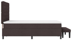 Box Spring Ágy matraccal és padlóval Sötétbarna 160x200 cm Szövet